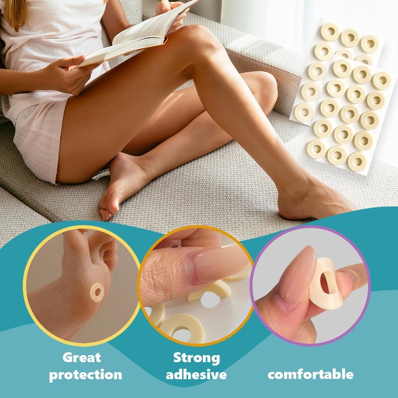 Decproch Callus Cushions, Round Corn Pads, Foam Padding with Self-Stick Adhesive, Protects Toes, Foot and Heel from Rubbing and Friction, Pain Relief from Calluses, Corns, Blisters (90 Count, Small Size) - Image 3